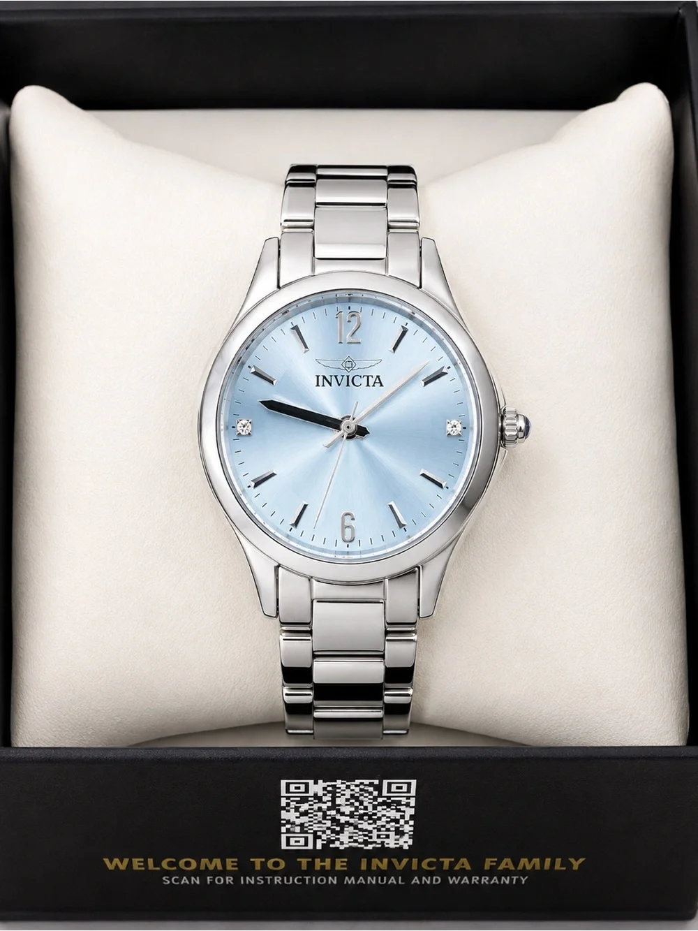 Invicta Women's Silver Watch with Light Blue Dial Model 72406